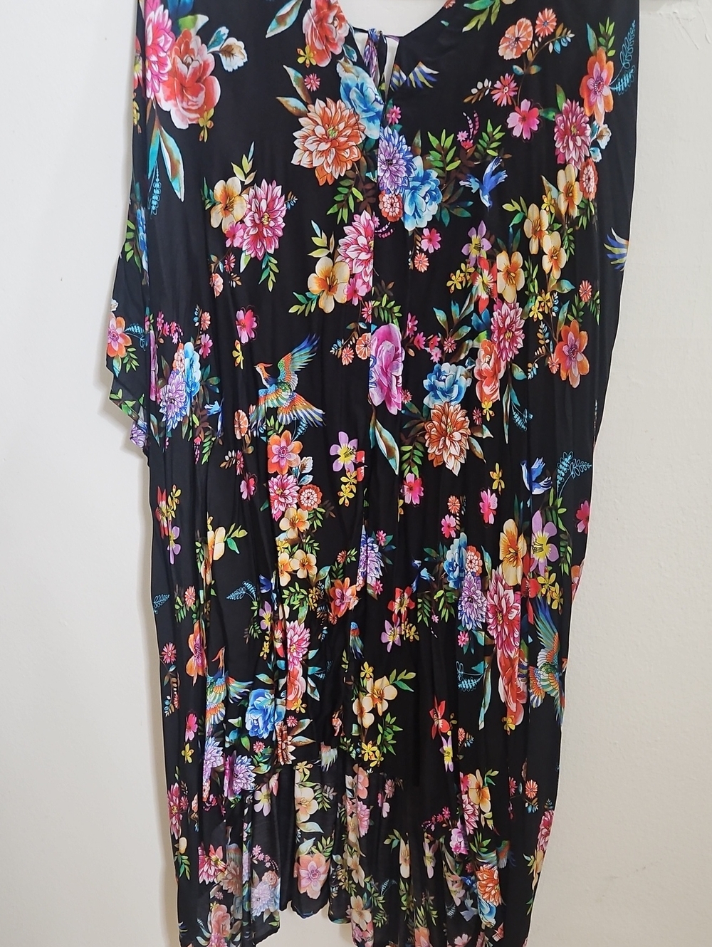 Black Floral Maxi Dress with Colorful Blooms